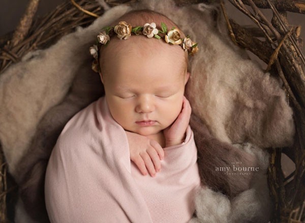 Newborn Flower Crown Baby Floral Crown Rustic Toddler Gold Headband 
